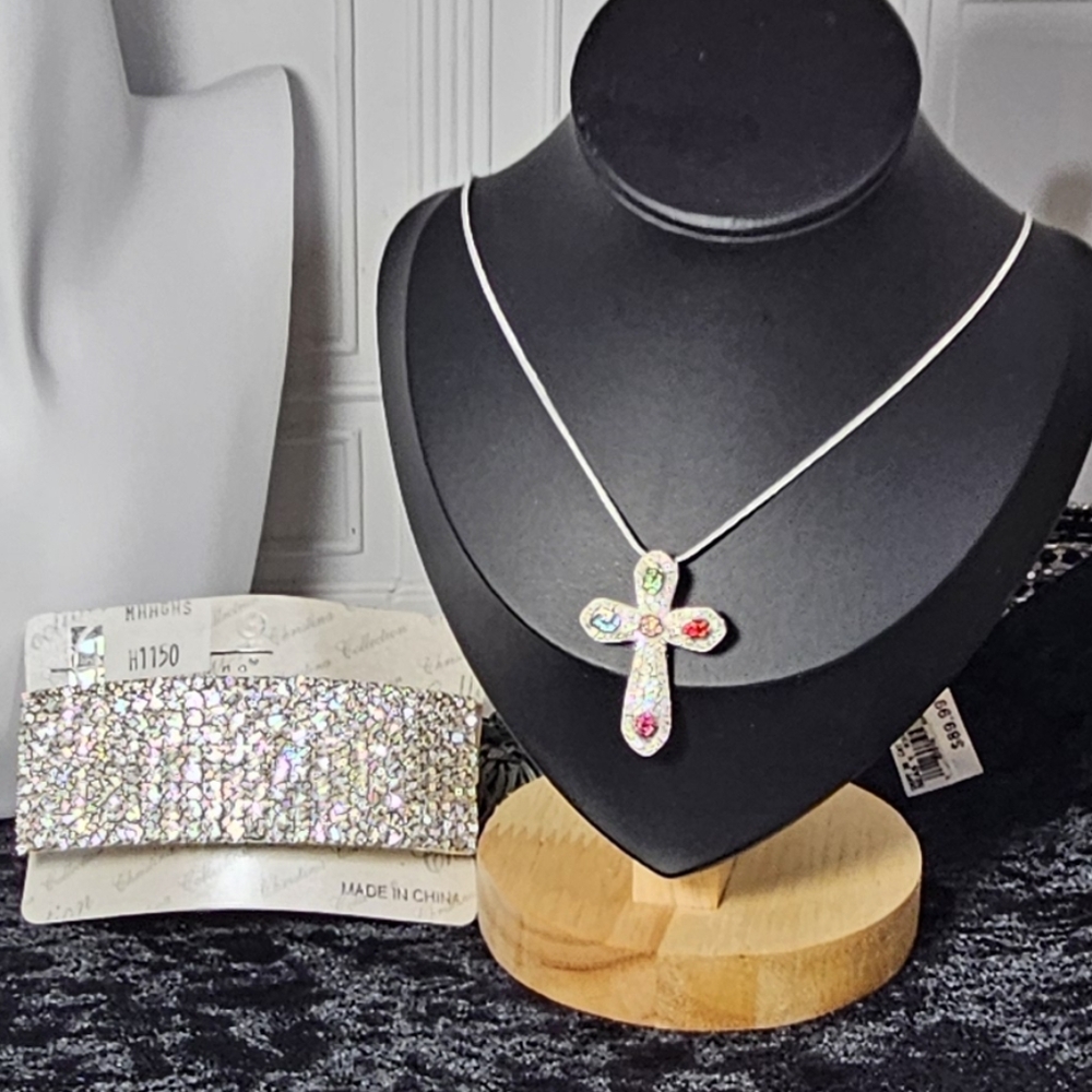 925 Sterling Silver Chain With Crystal Cross